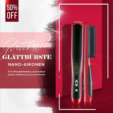 Laden Sie das Bild in den Galerie-Viewer, Haarglätter Nano-Anionen Glättbürste mit Anti Verbrühen