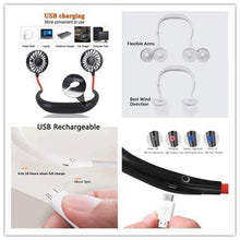 Laden Sie das Bild in den Galerie-Viewer, Tragbare USB Ventilator Hals-Lüfter