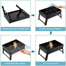 Laden Sie das Bild in den Galerie-Viewer, Faltbare Holzkohlegrill BBQ Grill