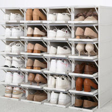 Laden Sie das Bild in den Galerie-Viewer, 3 Schichten Faltbarer &amp; Stapelbare Schuhbox Schubladentyp

